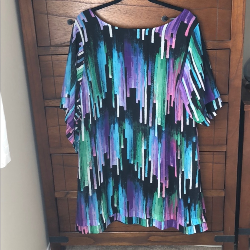 Fire Los Angeles Flowy Geometric Chiffon Dress